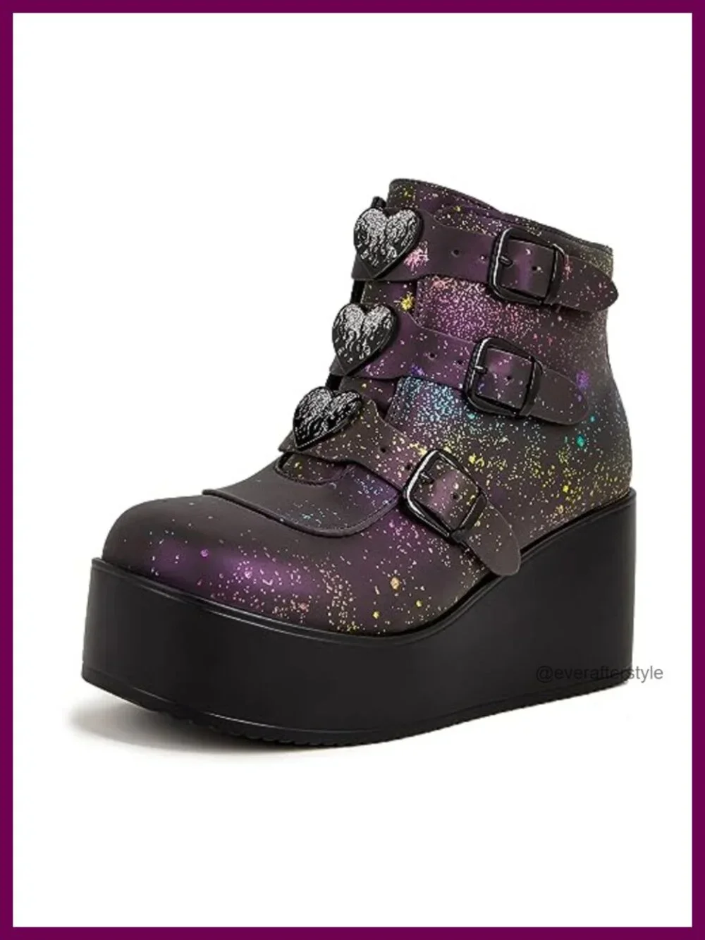 Women's Platform Chunky Ankle Booties Wedge Heel PU